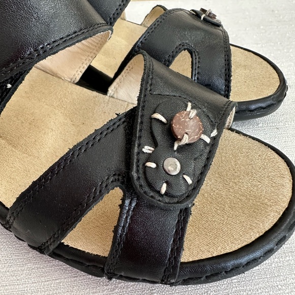 Spring Step Amina Black Leather Wedge Comfort Slide Sandals Woman’s EU38 US7.5-8 - Picture 8 of 13